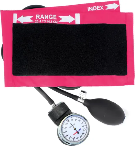 Vista 9 de Dixie EMS tensiómetro aneroide de lujo con mango para la presión arterial., Negro, 1, 1