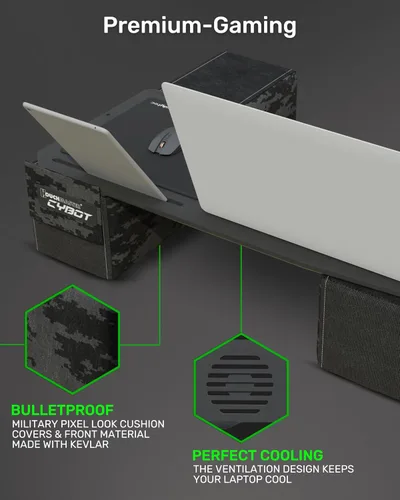 Vista 4 de Couchmaster® CYBOT - Escritorio ergonómico para cuadernos o equipos inalámbricos, incluyendo almohadas, alfombrilla de mouse