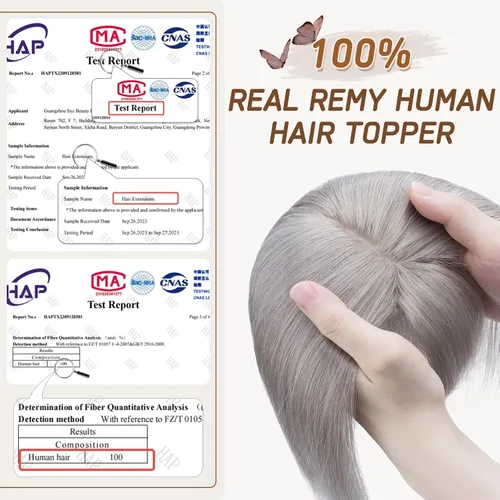 Vista 116 de Rich Choices Pelucas con topper de cabello para mujeres, cabello humano real 100% Remy, sin flequillo, para mujeres con adelgazamiento en la parte