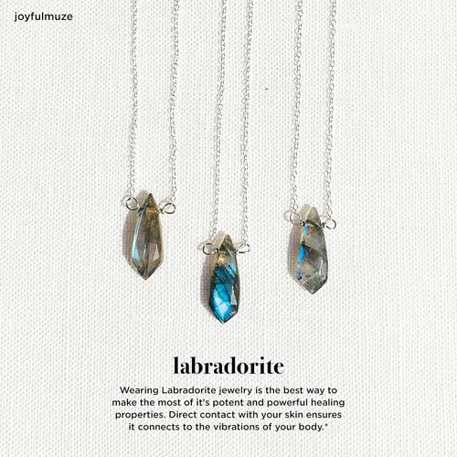 Vista 2 de Labradorite Arrow Head Pendant Necklace, March Birthstone Gift, Healing Chakra Protector, Handmade Sterling Silver Necklace, Natural Faceted