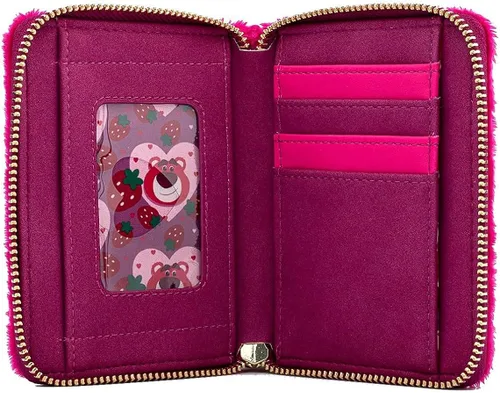 Vista 3 de Loungefly Disney Pixar Lotso Sherpa cartera de felpa con cremallera