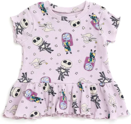 Vista 4 de Disney Conjunto de camiseta acanalada y pantalones cortos de ciclismo para recién nacidos a niños grandes (0-3 meses - 14-16)