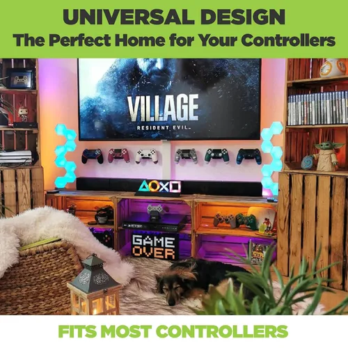 Vista 4 de HIDEit Uni-C Pro Controller Wall Mount - Rubber Dipped Steel Mount for PS5 Pro Xbox PlayStation Nintendo and More - Universal Fit for Most Game