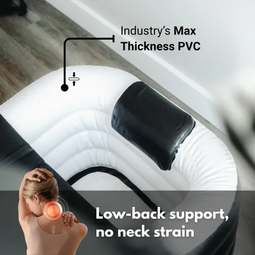 Vista 6 de Alaskey® – Tina portátil inflable para baño de hielo o baños calientes Tina plegable y autosustentable de recuperación para adultos Duradera