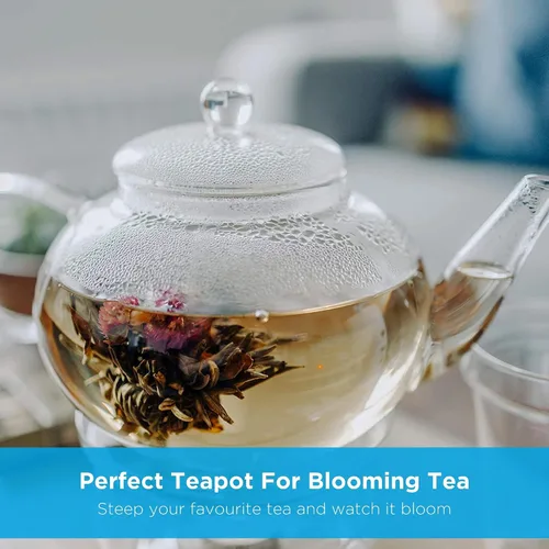 Vista 3 de GROSCHE MONACO - Tetera de vidrio de 42 oz con infusor de té de vidrio de 42.3 fl oz Capacidad. Vidrio de borosilicato a prueba de calor y todo