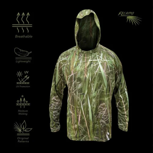 Vista 3 de FL Camo Glades - Camisa ligera de manga larga con capucha