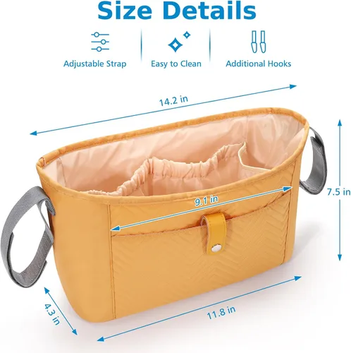 Vista 8 de Accmor Organizador universal para cochecito, bolsa de cochecito, organizador de cochecito, accesorios para cochecito Uppababy, Baby Jogger, Nuna