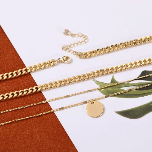 Vista 7 de ASCOMY Collares en capas para mujer, delicado collar de oro chapado en oro de 14 quilates, collar de espiga para mujer, collar de cruz de perlas