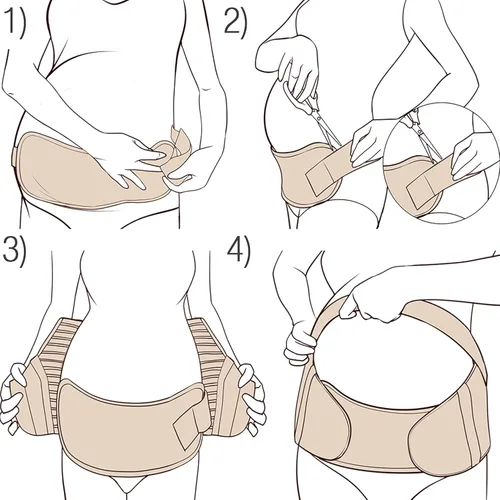 Vista 8 de NeoTech Care Cinturón de maternidad para embarazo, soporte para espalda, abdomen, cintura, pelvis (talla L, color marfil)