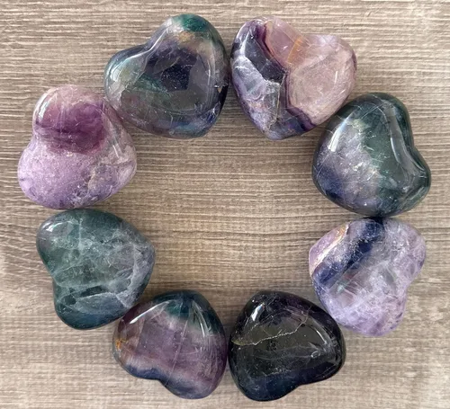 Vista 55 de Corazón hinchado de piedras preciosas al por mayor, corazones hinchados de piedras preciosas pulidas, piedra de palma de cristal, corazón de cristal