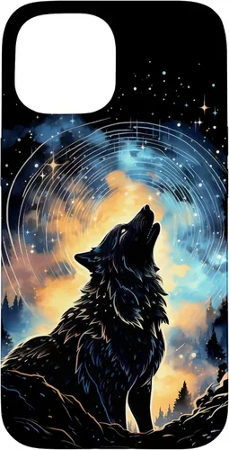 Vista 6 de Howling Wolf Space Galaxy Stars Wolves Animal Case for iPhone 17