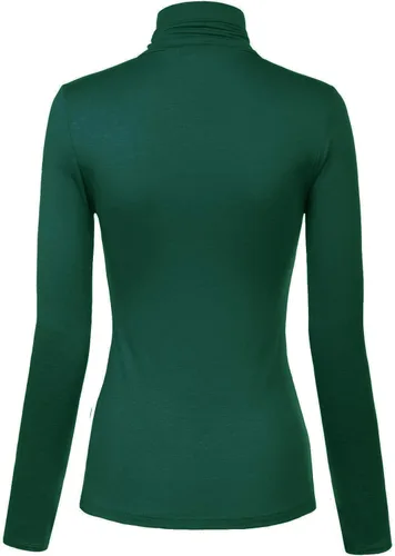 Vista 33 de MixMatchy Camisetas de manga larga delgadas y ligeras para mujer, cuello alto, capa base, camisetas activas