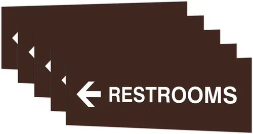 Vista 80 de Signs ByLITA Basic Restrooms - Letrero direccional para pared o puerta (negro), pequeño (paquete de 1)