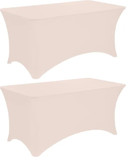 Vista 11 de Paquete de 2 manteles rectangulares de elastano de 6 pies, lavables, resistentes a las arrugas, para mesas plegables, bodas, fiestas, cumpleaños