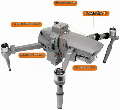 Vista 5 de Hanatora Dispositivo de lanzamiento de Airdrop de carga útil de doble caída para DJI Mavic 2 Pro/Zoom Drone, sistema de entrega de clip de gota