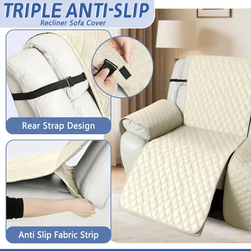 Vista 4 de Arfntevss Fundas de sofá modular reclinable, 100% impermeable, en forma de L, para sillón reclinable en forma de L, funda seccional lavable