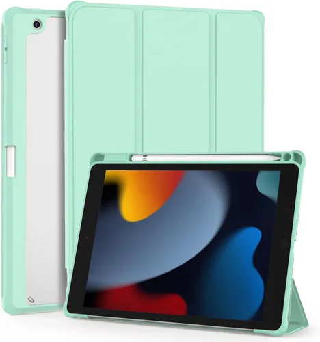 Vista 15 de OKP Funda para iPad de 9ª/8ª/7ª Generación (2021/2020/2019), Fundas para iPad de 10.2 pulgadas con Soporte Tríptico, Funda Delgada para iPad