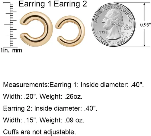 Vista 3 de Obidos Aretes de oro chapados en oro de 14 quilates con circonita cúbica brillante y redonda para mujer, cartílago con clip, aretes para cartílago