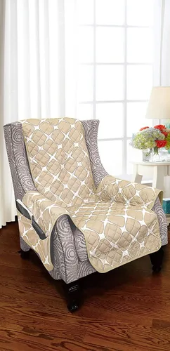 Vista 13 de Celine Linen Bloomingdale - Funda acolchada reversible de 2 tonos con bolsillos inteligentes de almacenamiento de doble cara, antideslizante, ideal