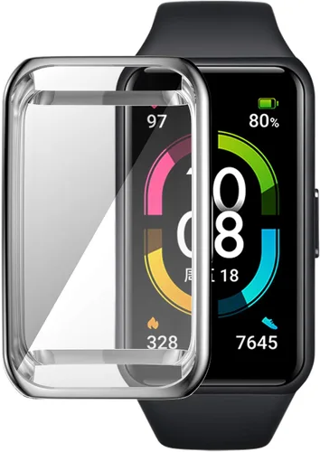 Vista 7 de Senter - Funda para Huawei Honor Band 7, TPU suave y protector de pantalla integrado para Huawei Honor Band 7 Smart Watch