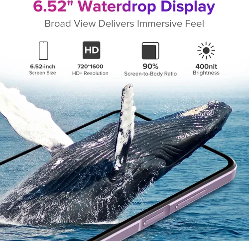 Vista 4 de Ulefone Teléfono Note 20 Pro desbloqueado, 8GB+128GB, 8-Core, pantalla de 6.75 pulgadas 90Hz, Android 14, cámara AI de 50MP, batería de 6000mAh, 4G