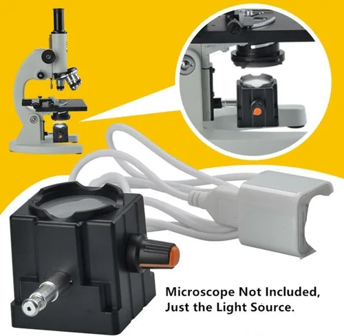 Vista 5 de Microscopio biológico recargable Fuente de luz LED Biología óptica ajustable Microscopio Lámpara inferior Microscopio Iluminadores de microscopio