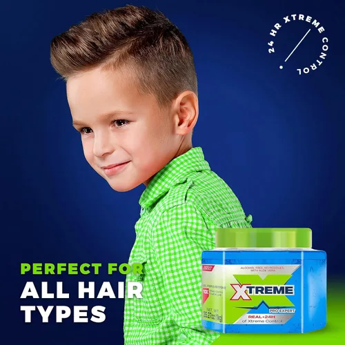 Vista 5 de Xtreme Pro-Expert Blue Styling Gel para el cabello, 35.27 onzas, paquete de 2 Sin alcohol, control Xtreme las 24 horas, con aloe vera, tarro