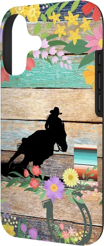 Vista 2 de Cute Serape Spring Flower Rodeo Western Horse Barrel Racing Case for iPhone 17