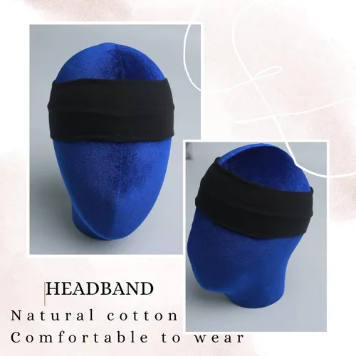 Vista 7 de 6 diademas negras para mujer, diadema de algodón antideslizante, elástica, soporte para la cabeza, accesorios para el cabello