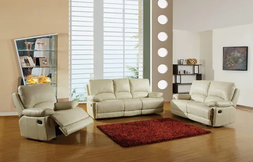 Vista 29 de Blackjack Furniture Brantley Collection - Sofá biplaza reclinable tapizado de cuero con consola, asientos acolchados de felpa con bobina Marrón