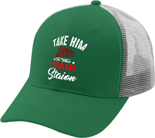 Vista 2 de Caps Take Him to The Train Station Baseball Caps, Vintage Dad Hat for Men