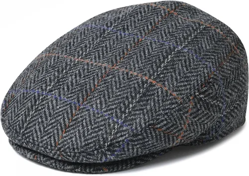 Vista 24 de Hombres Mezcla de Lana Ivy Newsboy Gorra Tweed Gatsby Cabbie Flat Hat