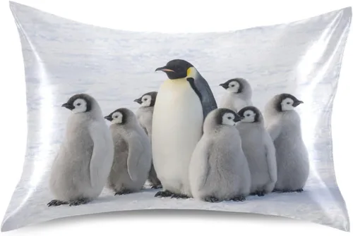 Vista 22 de Blueangle Bear Panda - Funda de almohada de satén para cabello y piel, tamaño estándar (20 x 26 pulgadas), fundas de almohada de satén con cierre