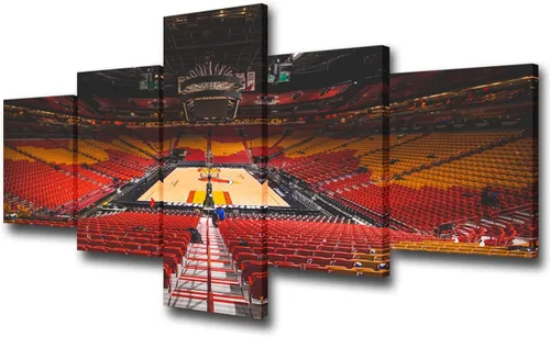 Vista 27 de Decoración de sala deportiva Memphis Grizzlies Imágenes para sala de estar, el foro FedEx en Memphis, pinturas de Tennessee, 5 piezas, lienzo, arte