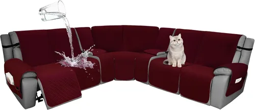 Vista 99 de Fundas de terciopelo 10% impermeables para sofá modular reclinable en forma de L, 1 pieza, fundas acolchadas para sofá reclinable esquinero, juego