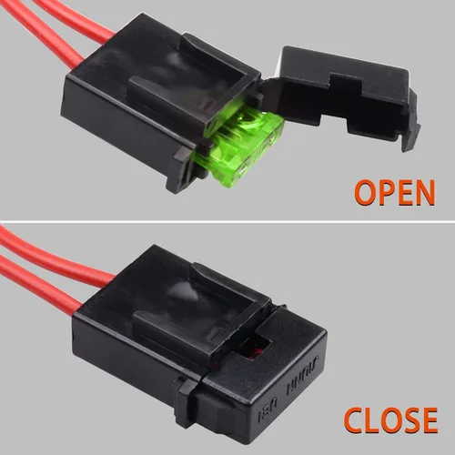 Vista 3 de Compatible 2Pcs 32V 16 AWG Specialized Car Fuse Holder Connector 30A, Standard ATO Blade Type Holder for ATM Fusebox Panels, with 30AMP Fuses,11.5