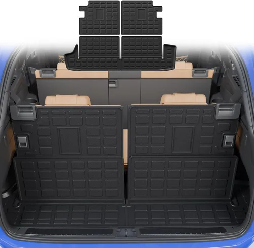 Vista 9 de Tapete de carga compatible con Toyota 4 Runner 2010-2024 de 7 asientos, tapete de carga para maletero, protector de asiento trasero de TPE 2023