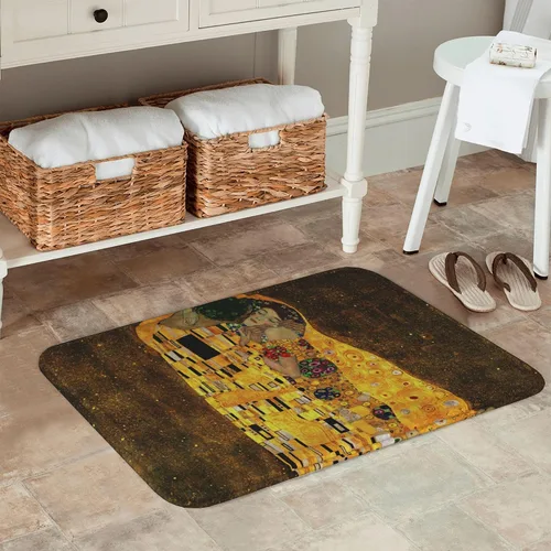 Vista 6 de INVIN ART Gustav Klimt The Kiss Non-Slip Door Mat Art Decor