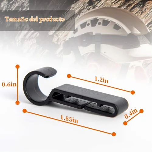 Vista 7 de Clips para faros con gancho para sombrero duro, accesorio de faro de casco duro