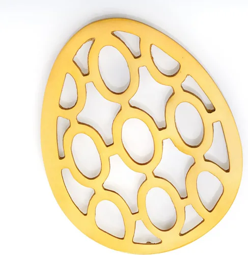 Vista 3 de Old Dutch 391BP" Big Egg Trivet, 10.125x8x0.5, negro