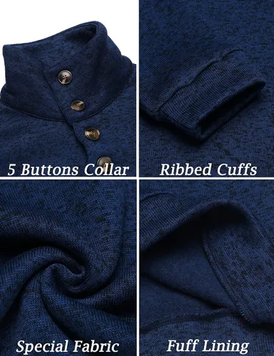 Vista 4 de COOFANDY Sudadera térmica de punto para hombre