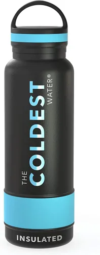 Vista 11 de Coldest Botella de agua aislada con tapa con asa, a prueba de fugas, acero inoxidable moderno aislado, triple pared, botellas deportivas, frasco