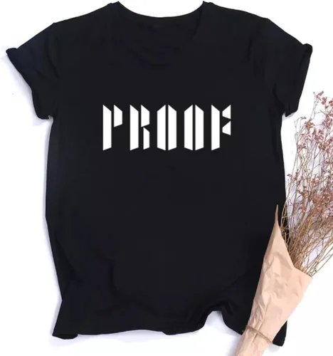 Vista 3 de Tshirts for Bangtan Boys Proof Letter Printed Short Sleeve Black T-Shirt for Korean POP Merchandise