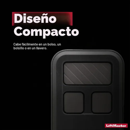 Vista 4 de Liftmaster/Chamberlain/Sentex amz890mx. Transmisor remoto para abrir la puerta del cochera, con 3 botones.