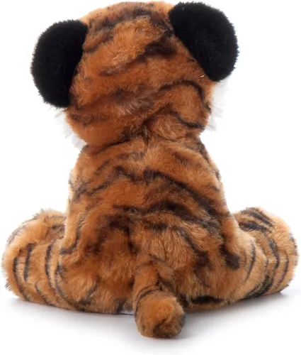 Vista 4 de The Petting Zoo Peluche de tigre, regalos para niños, animales salvajes del zoológico Onez, juguete de peluche de tigre de 9 pulgadas
