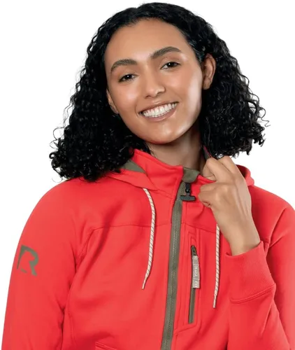 Vista 3 de RTIC Sudadera impermeable con cremallera para mujer, de manga larga, con cremallera, resistente al agua, ropa para exteriores