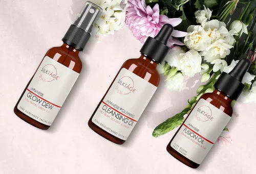 Vista 8 de SILKTÁGE Japanese Fusion Oil - Suero facial Pure Glow, Camellia, suero Yuzi brillante para piel seca, líneas finas, tono de piel desigual y tez