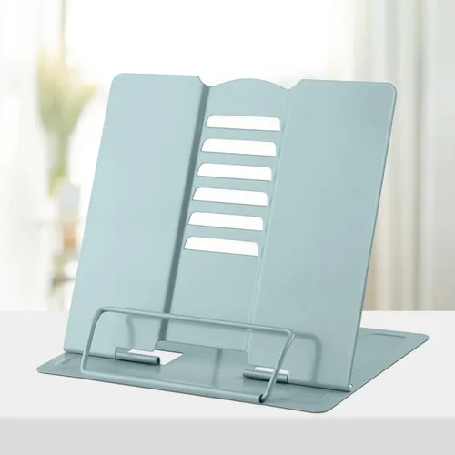 Vista 7 de Honagu Soporte de metal para libros de escritorio, soporte para libros para leer manos libres, soporte ajustable para documentos de libros