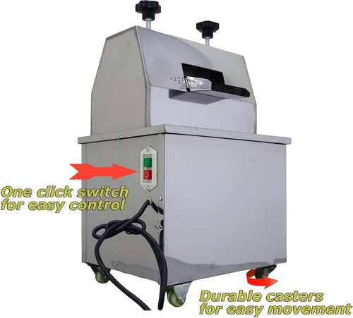 Vista 5 de INTSUPERMAI Prensa comercial de caña de azúcar, máquina exprimidora de caña de azúcar, extractor de jugo de caña de azúcar, 110 V, exprimidor