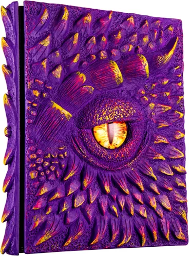 Vista 17 de Diario 3D en relieve de ojo de dragón en relieve, cuaderno grabado de resina, cuaderno Dnd para los amantes de los dragones, papel en blanco, bloc